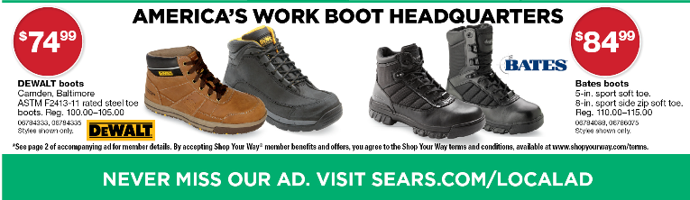 dewalt boots sears